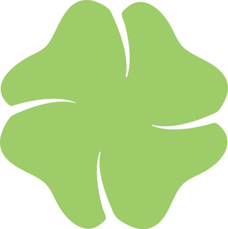 Light green four leaf clover representing luck, fortune, and prosperity, perfect for St. Patrick Day festivities or Irish themed designs, embodying hope and charmのイラスト素材