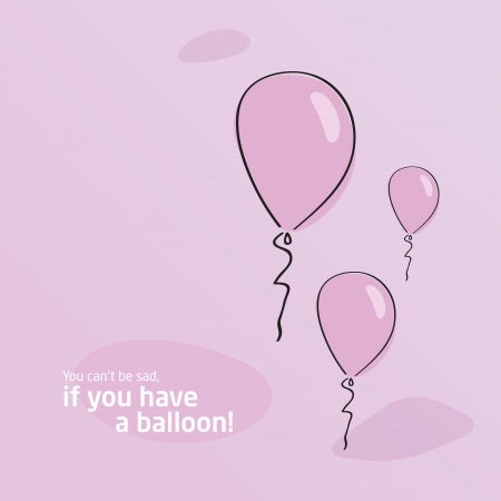 Creative background. You can not be sad if there is a balloon.のイラスト素材