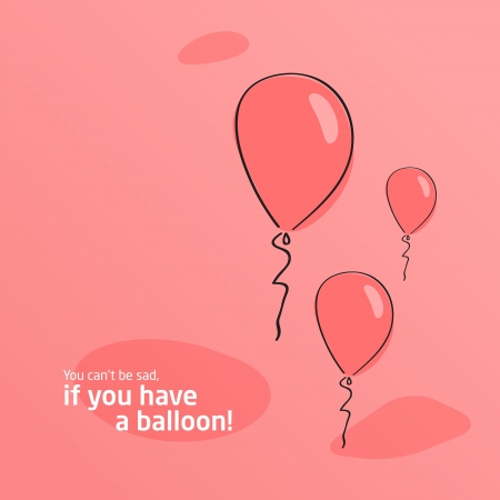 Creative background. You can not be sad if there is a balloon.のイラスト素材