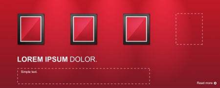 Empty Pictures on red wall のイラスト素材