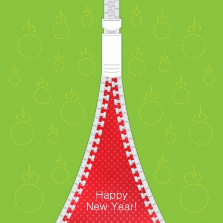 Zipper in the form of a New Year treeのイラスト素材