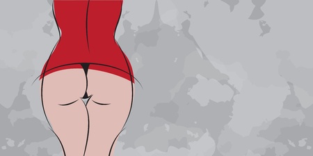 Silhouette of a girl with a figure wearing the underwear  The backgroundのイラスト素材