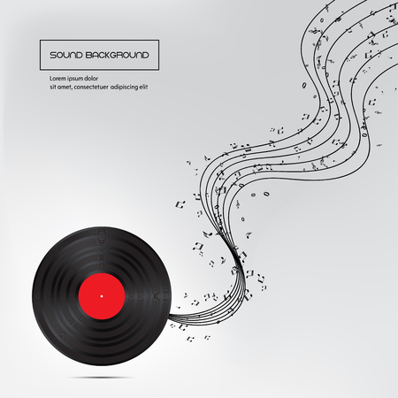 Grey music background with black plate. 10 EPSのイラスト素材