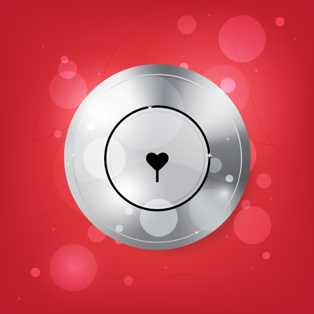 Locking hole in the form of heart. Isolated. Vector illusatrtion.の写真素材