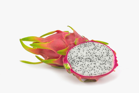 Dragon Fruit on white backgroundの写真素材