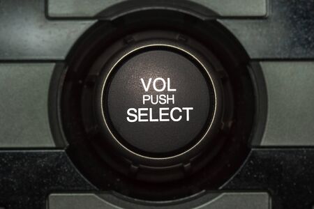Car audio volume button selective focusの写真素材