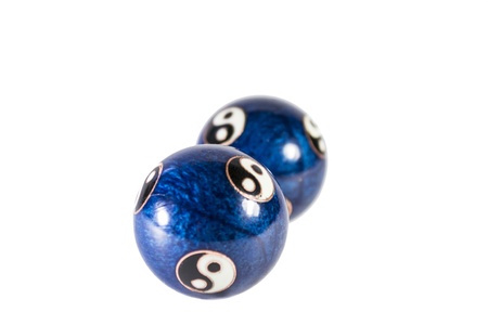 Chinese zen meditation balls isolated over whiteの写真素材
