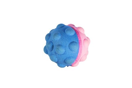 Bicolor sponge ball isolated on white backgroundの写真素材