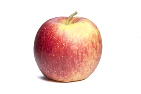 Red fresh juicy apple isolated on white backgroundの写真素材