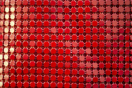 Red scaly metallic background cluseup