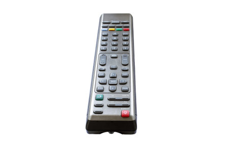 Silver tv remote isolated over white