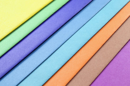 Eight layers of multicolor sheets of paperの写真素材