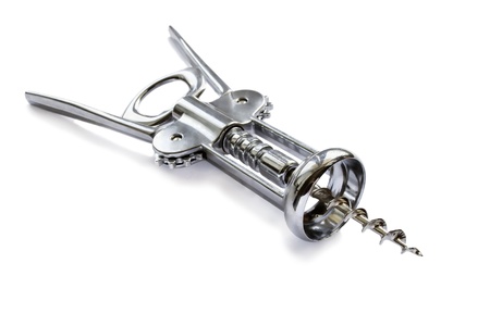 Silver bottle screw isolated over whiteの写真素材