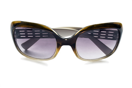 Massive vintage sunglasses isolated over whiteの写真素材