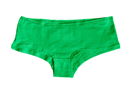 Green sports female panties isolated over white