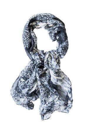 Chiffon gray neckerchief isolated over whiteの写真素材