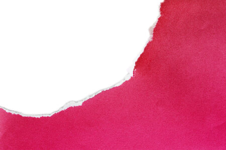 Torn red paper over white as a backgroundの写真素材