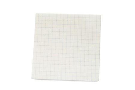 Sheet of blank squared paper isolated over whiteの写真素材