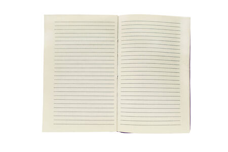 Opened blank notepad with linen sheets isolated over whiteの写真素材