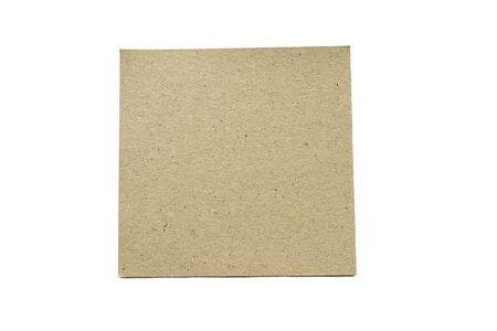 Square piece of blank carton on white backgroundの写真素材
