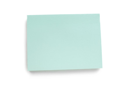 Blank blue sticker isolated on white backgroundの写真素材