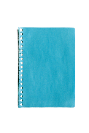 Sheet of plank blue paper isolated over whiteの写真素材