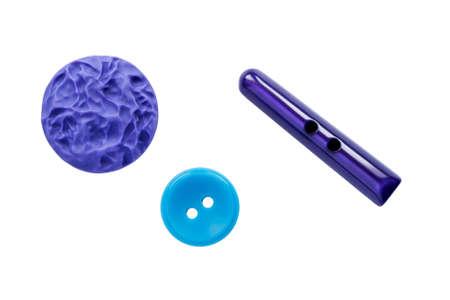 Set of three different buttons isolated over whiteの写真素材