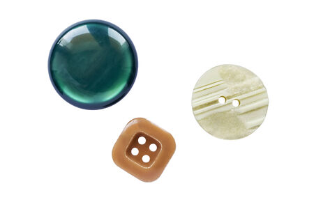 Round and square buttons isolated over whiteの写真素材