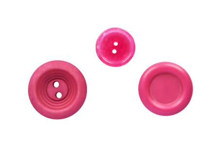 Group of pink buttons isolated over whiteの写真素材