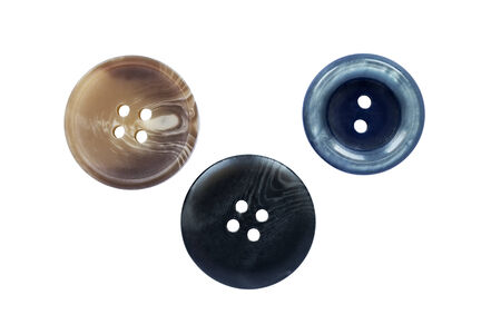 Three different buttons on white backgroundの写真素材