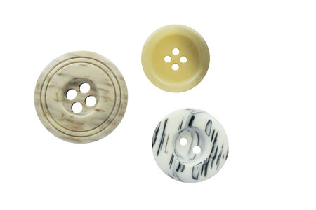 Group of three buttons on white backgroundの写真素材
