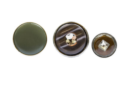 Set of three round buttons isolated over whiteの写真素材