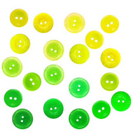 Set of  buttons green and yellow shades on white backgroundの写真素材