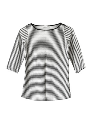 Black and white sailor sweatshirt isolated over whiteの写真素材