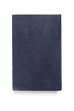 Book with blank blue cover isolated over whiteの写真素材