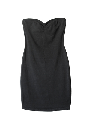 Little black cocktail dress isolated over whiteの写真素材