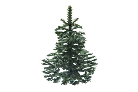 Artificial christmas tree isolated over whiteの写真素材