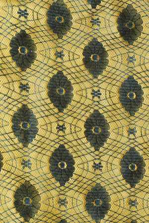 Dramatic black lace on yellow as a backgroundの写真素材