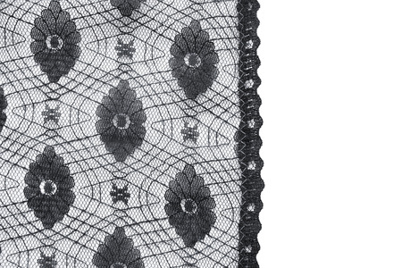 Dramatic black lace over white as a backgroundの写真素材
