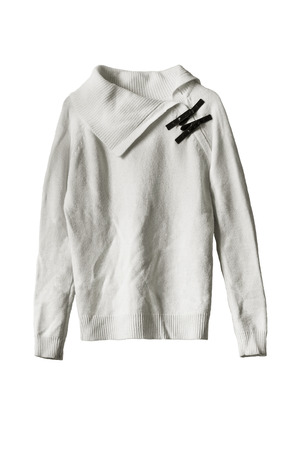 White wool sweater isolated over whiteの写真素材