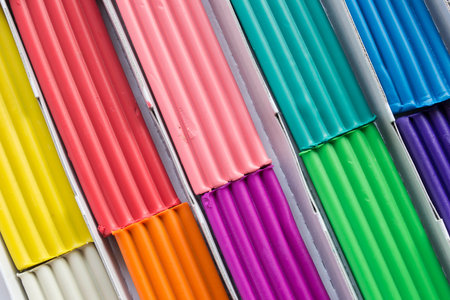Set of colorful plasticine closeup as a backgroundの写真素材
