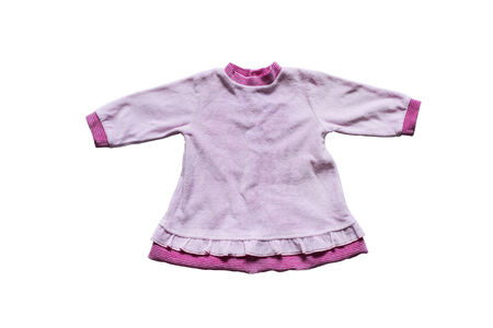 Baby pink terry cloth dress isolated over whiteの写真素材