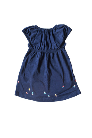 Blue beautiful baby dress on white backgroundの写真素材