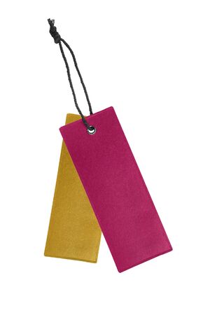 Two blank colorful labels isolated over whiteの写真素材