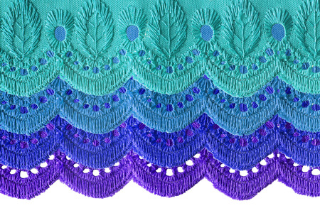 Embroidered lacy multilayer curtain as a backgroundの写真素材
