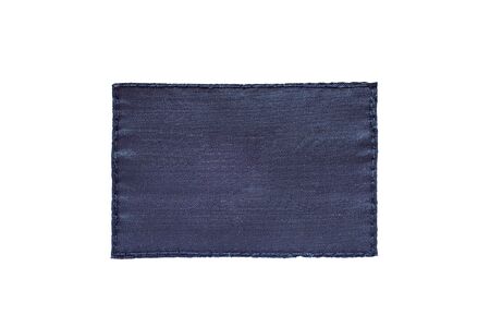 Blank blue clothes label isolated over whiteの写真素材