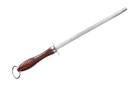 Handle knife sharpener isolated over whiteの写真素材