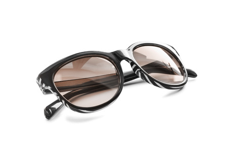 Sunglasses with black frame isolated over whiteの写真素材