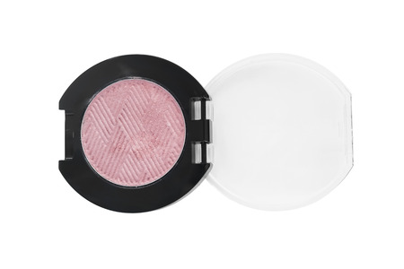 Case of pink blush on white backgroundの写真素材