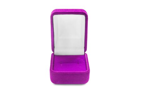 Purple empty jewel box on white backgroundの写真素材